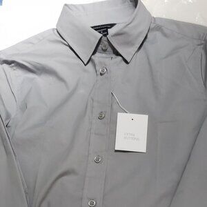 Vicotria's Secret Moda International Button Down Top -Gray